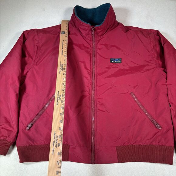 Vintage L.L.Bean Windbreaker Jacket Men’s XL Bomber Warm Up Red/ Green - Picture 10 of 10